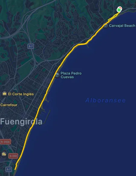 über 7km Strand- und Küstenlinie